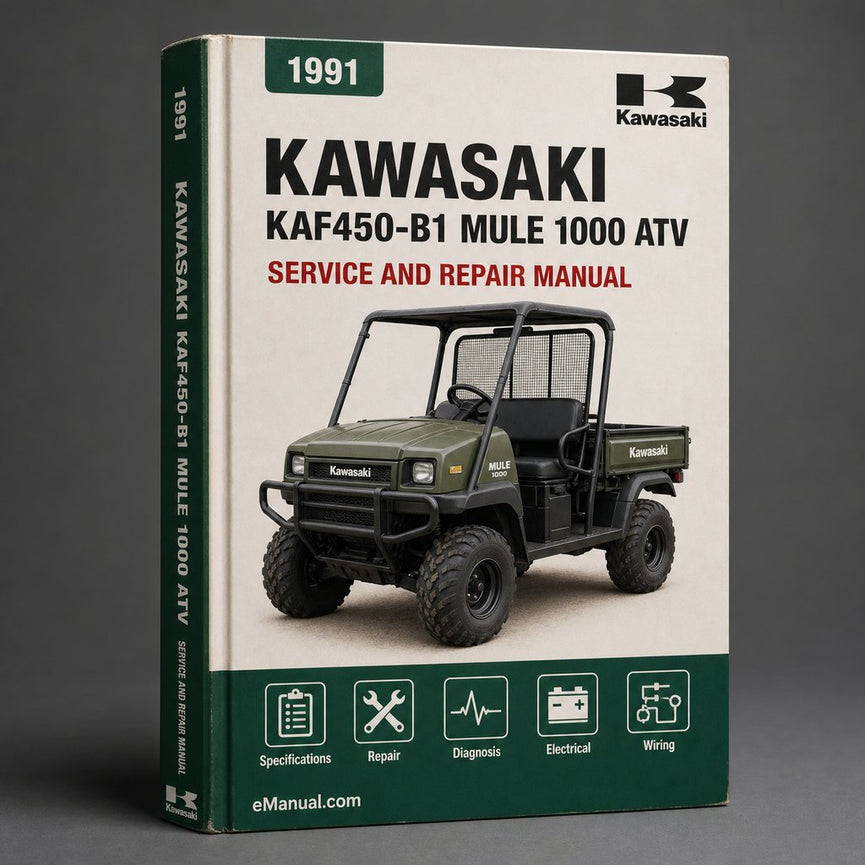 1991-1998 Kawasaki KAF450-B1 Mule 1000 ATV Workshop Service Repair Manual 1991 1992 1993 1994 1995 1996 1997 1998