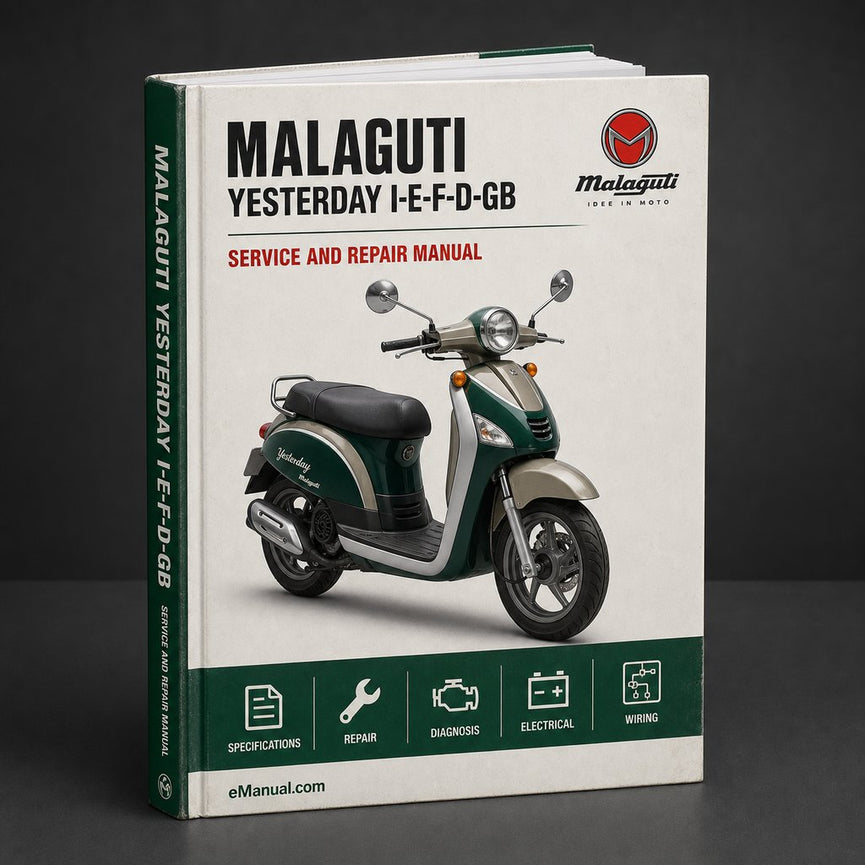 MALAGUTI YESTERDAY Service Repair Manual I-E-F-D-GB