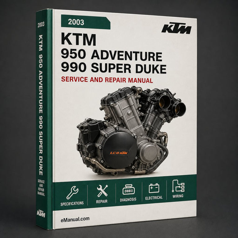 2003-2005 KTM 950 ADVENTURE 990 Super DUKE Engine Service Repair Workshop Manual