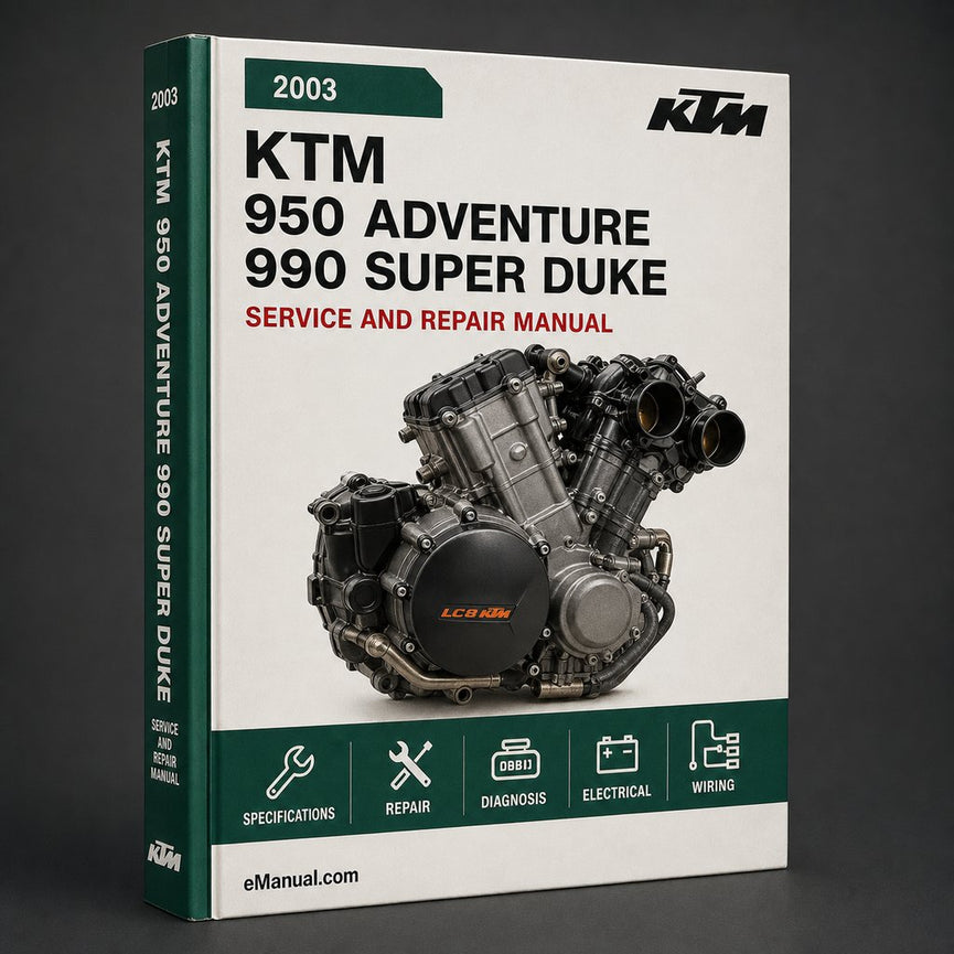 2003-2005 KTM 950 ADVENTURE 990 Super DUKE Engine Service Repair Workshop Manual