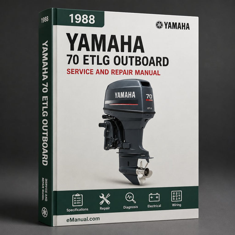 1988 Yamaha 70 ETLG Outboard Service Repair maintenance Manual. Factory