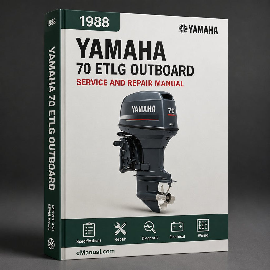 1988 Yamaha 70 ETLG Outboard Service Repair maintenance Manual. Factory