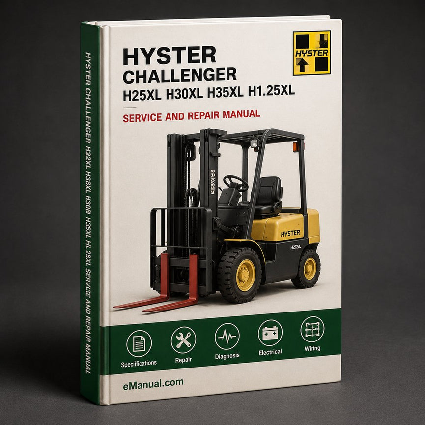 HYSTER CHALLENGER H25XL H30XL H35XL H1.25XL H1.50XL H1.75XL Forklift Service Repair Manual & Parts Manual (C001)
