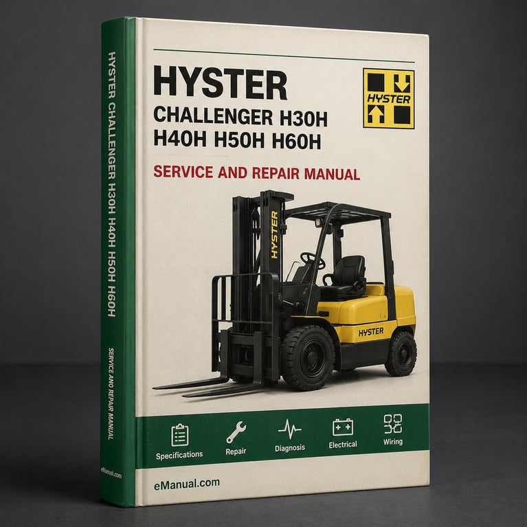 HYSTER CHALLENGER H30H H40H H50H H60H Forklift Service Repair Manual & Parts Manual (D003)