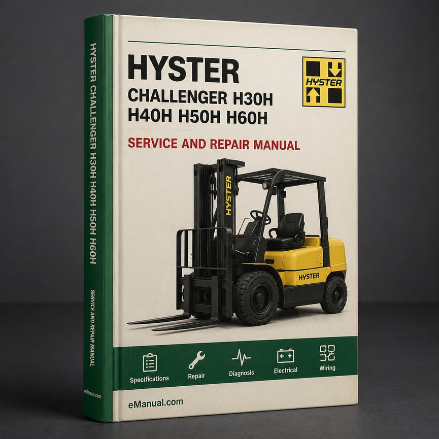 HYSTER CHALLENGER H30H H40H H50H H60H Forklift Service Repair Manual & Parts Manual (D003)