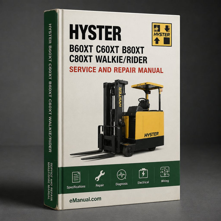 HYSTER B60XT C60XT B80XT C80XT WALKIE/RIDER Forklift Service Repair Manual & Parts Manual (B199)