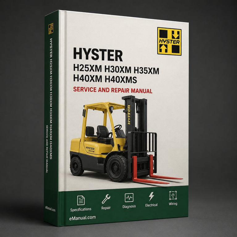 HYSTER H25XM H30XM H35XM H40XM H40XMS Forklift Service Repair Manual & Parts Manual (E001)