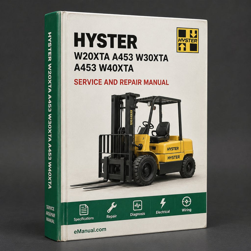 HYSTER W20XTA (A453) W30XTA (A453) W40XTA (A453) W20XTR (A455) W30XTR (A455) Forklift Service Repair Manual + Parts Manual