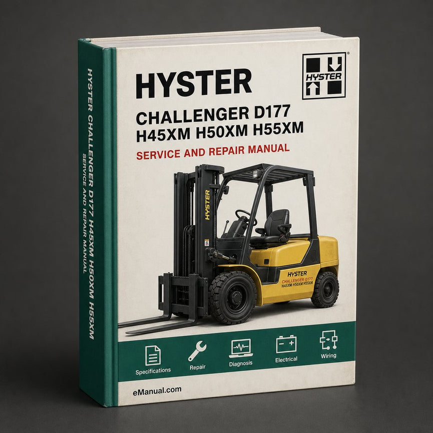 HYSTER CHALLENGER D177 (H45XM H50XM H55XM H60XM H65XM) Forklift Service Repair Manual + Parts Manual