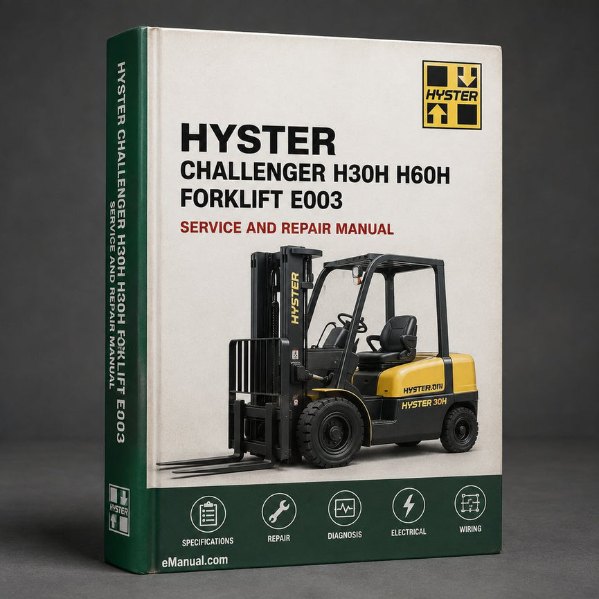 HYSTER CHALLENGER H30H H60H Forklift Service Repair Manual & Parts Manual (E003)
