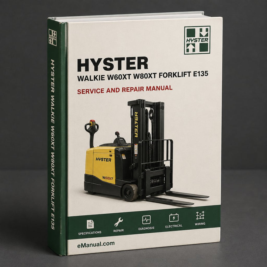 HYSTER WALKIE W60XT W80XT Forklift Service Repair Manual & Parts Manual (E135)