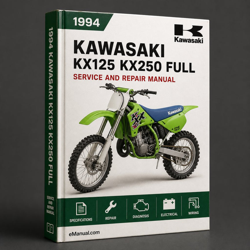 KAWASAKI KX125 KX250 Full Service & Repair Manual 1994-1998