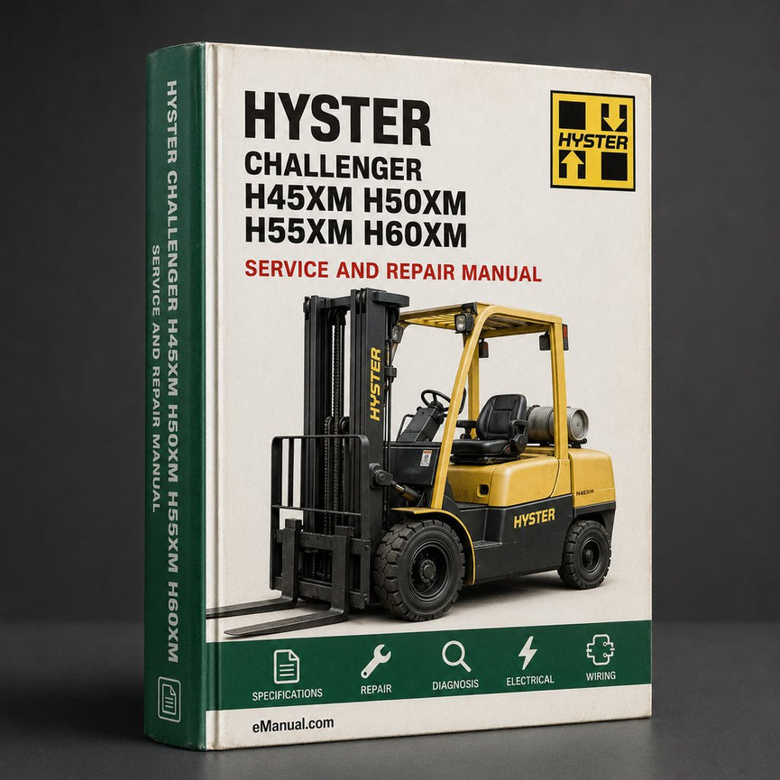 HYSTER CHALLENGER H45XM H50XM H55XM H60XM H65XM Forklift Service Repair Manual (D177)