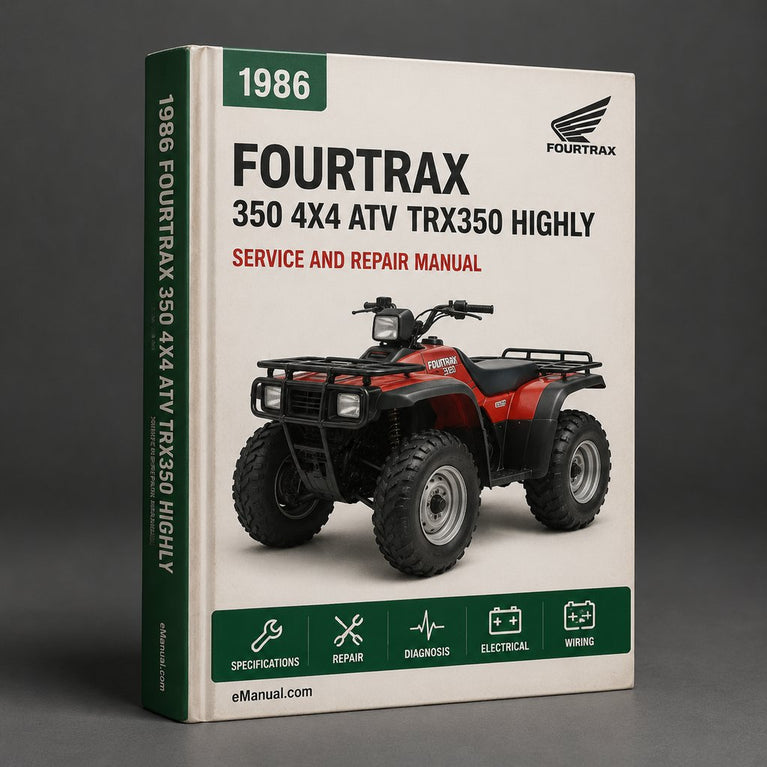 1986-1987 FourTrax 350 4x4 ATV Service Repair Manual TRX350 (Highly Detailed FSM Preview)