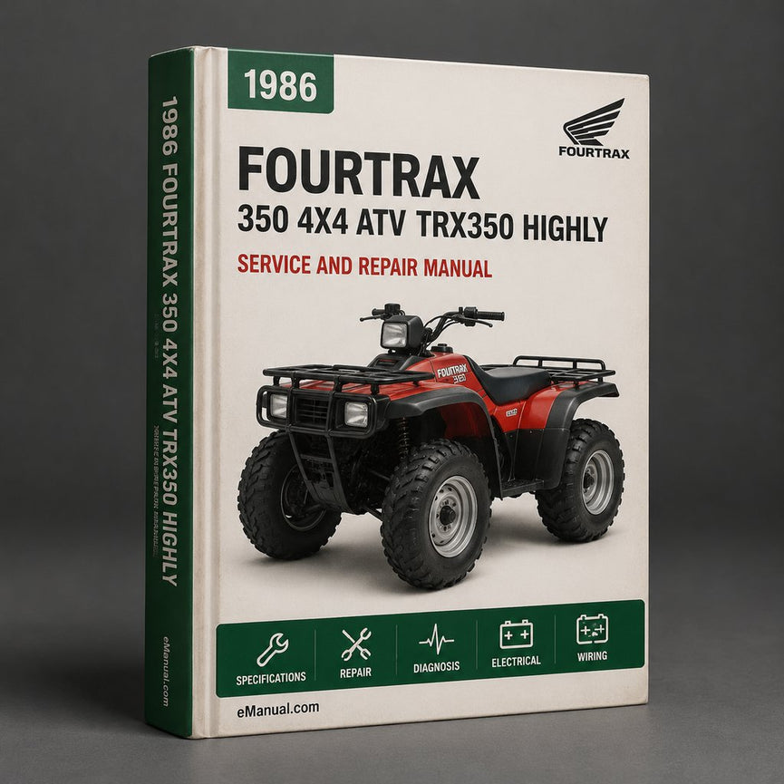 1986-1987 FourTrax 350 4x4 ATV Service Repair Manual TRX350 (Highly Detailed FSM Preview)