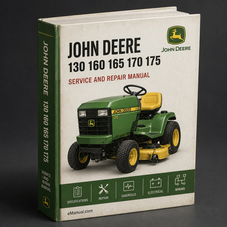 John Deere Service Manual 130 160 165 170 175 180 185 Lawn Mower Repair Book PDF