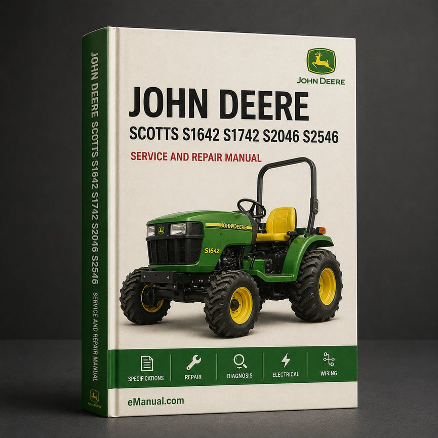 John Deere Scotts S1642 S1742 S2046 S2546 Lawn Tractor Technical Repair Manual TM1776 - instant PDF