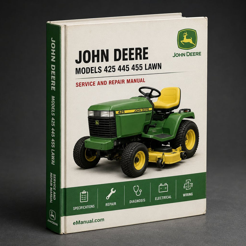 JOHN DEERE ModelS 425 445 455 LAWN And GARDEN Tractor Repair Manual PDF