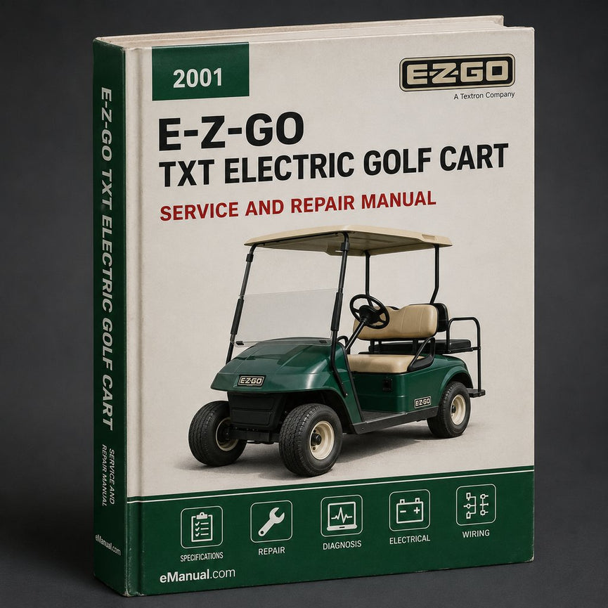 E-Z-GO TXT Electric Golf Cart Complete Workshop Service Repair Manual 2001 2002 2003 2004 2005 2006 2007 2008 2009 PDF