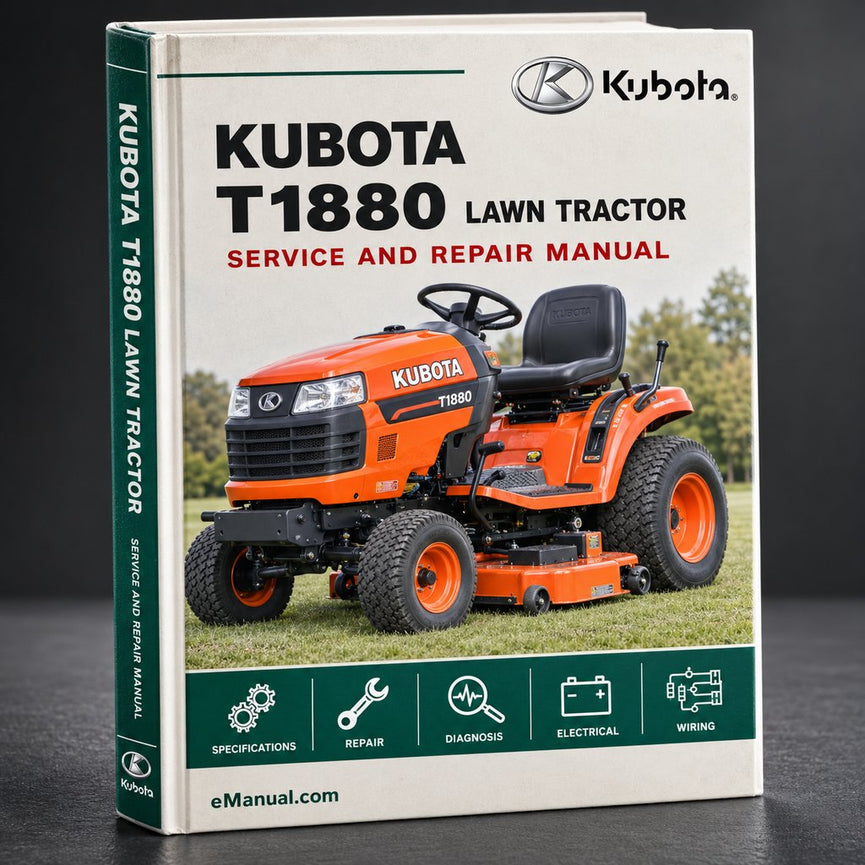 Kubota T1880 Lawn Tractor Workshop Service Repair Manual PDF