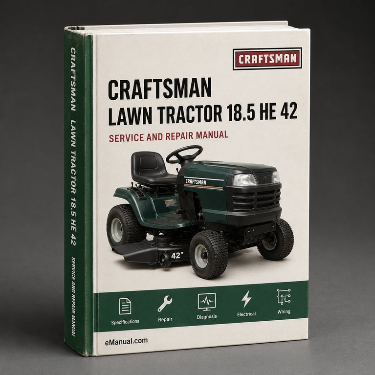 Craftsman Lawn Tractor 18.5 He 42 Inch Mower Complete Workshop Service Repair Manual PDF