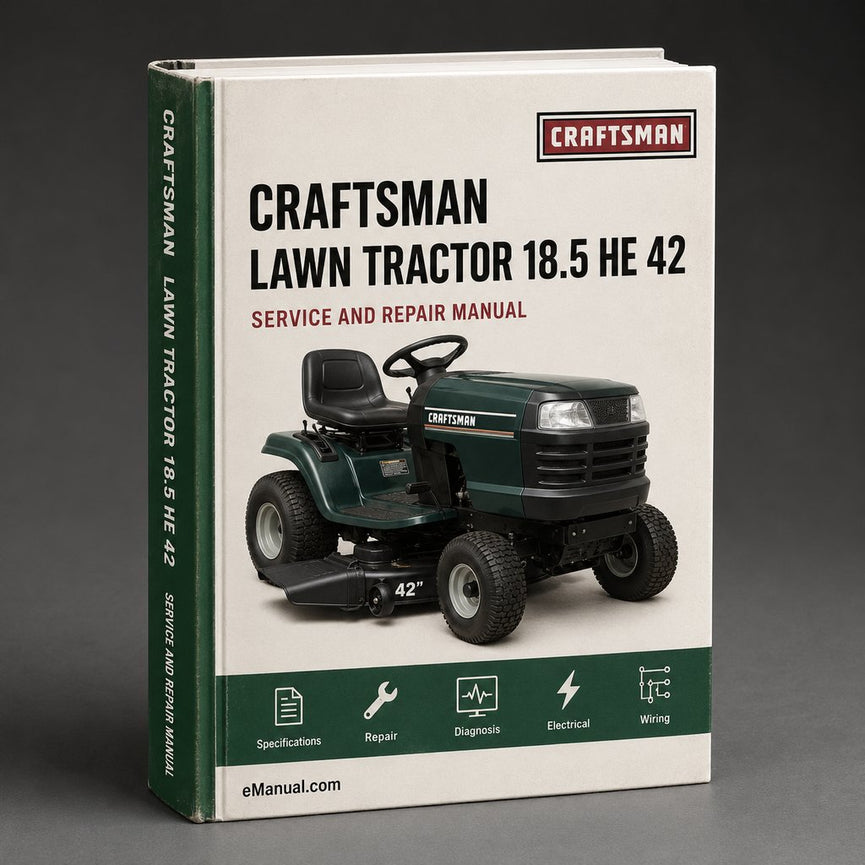 Craftsman Lawn Tractor 18.5 He 42 Inch Mower Complete Workshop Service Repair Manual PDF