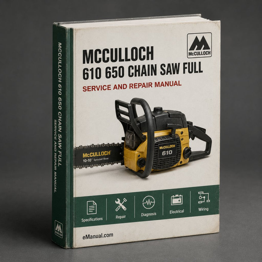 McCulloch 610 650 Chain Saw Full Service & Repair Manual PDF