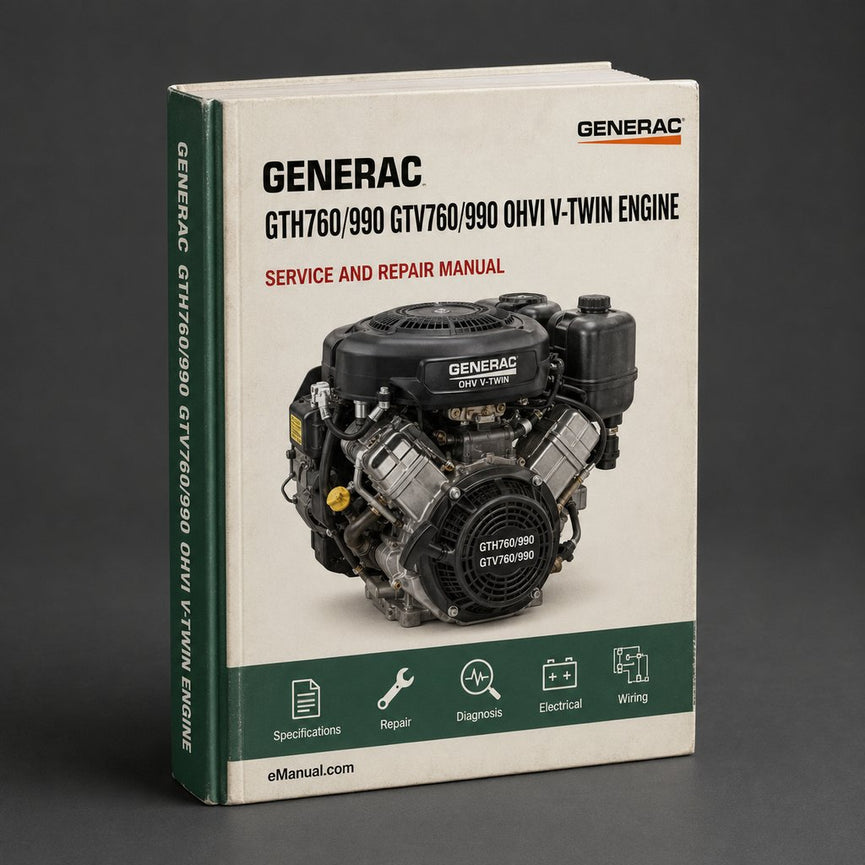 Generac GTH760/990 GTV760/990 OHVI V-Twin Engine Workshop Service Repair Manual PDF