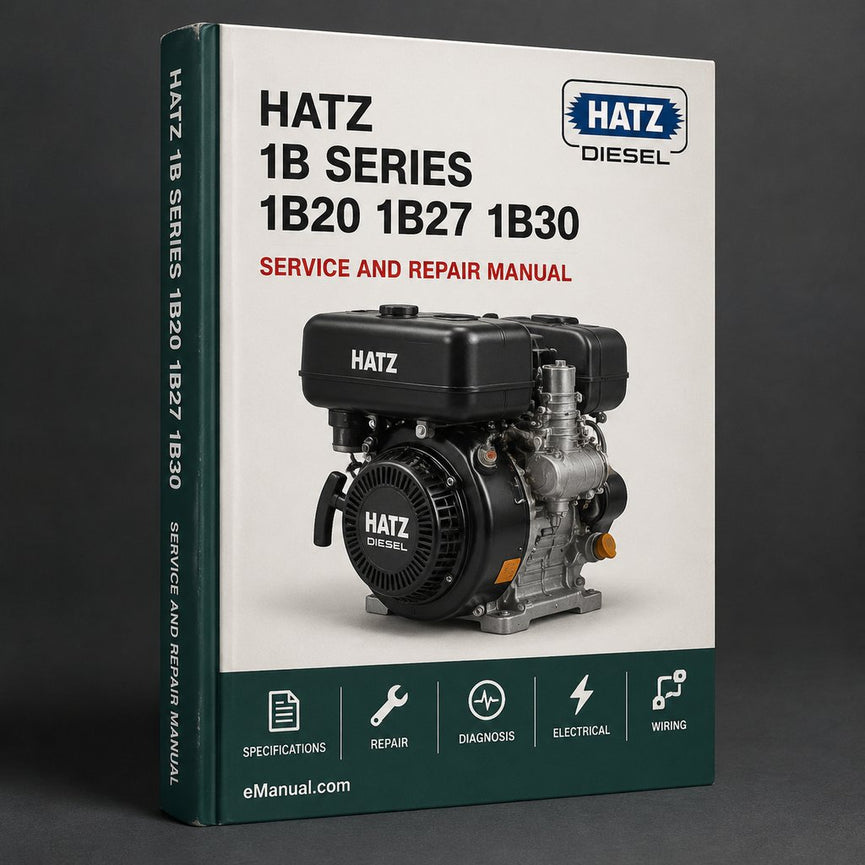 Hatz 1B Series 1B20 1B27 1B30 1B40 1B50 (3 Manual Set) Operation Parts & Service Repair Workshop Manual PDF