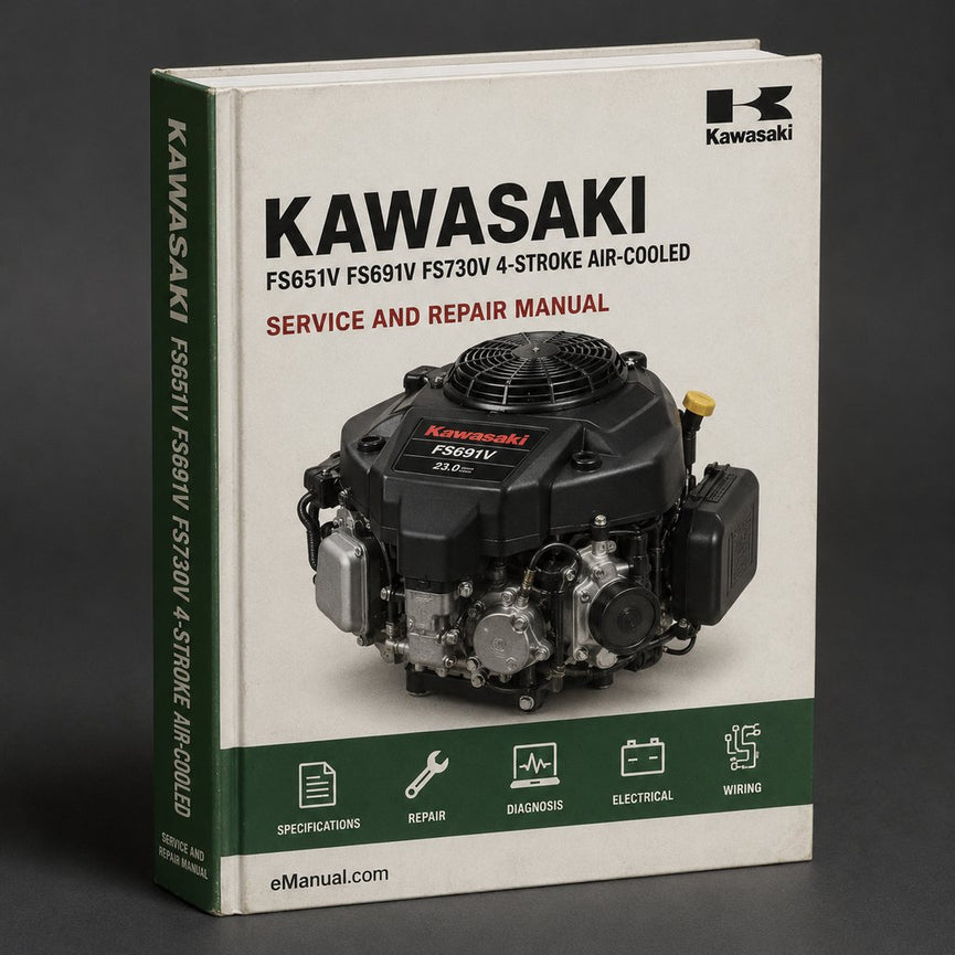 Kawasaki FS651V FS691V FS730V 4-Stroke Air-Cooled Gas Engine Service Manual - Improved - PDF