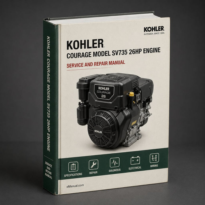 KOHLER COURAGE Model SV735 26HP Engine Service Repair Manual PDF