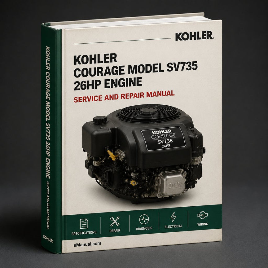KOHLER COURAGE Model SV735 26HP Engine Full Service & Repair Manual PDF