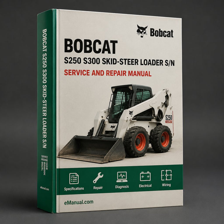 Bobcat S250 S300 Skid-Steer Loader Service Repair Workshop Manual Download (S/N A5GM20001 & Above A5GN20001 & Above A5GP20001 & Above A5GR20001 & Above ) PDF