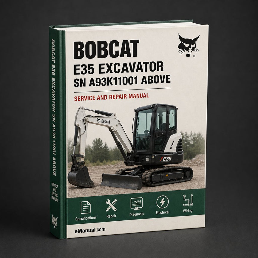 BOBCAT E35 Excavator SN A93K11001 & Above Service Manual PDF