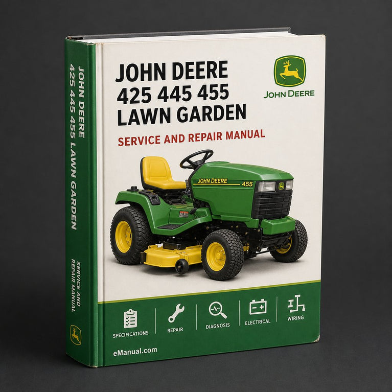 John Deere 425 445 455 Lawn & Garden Tractors Service Technical Manual(TM1517) PDF
