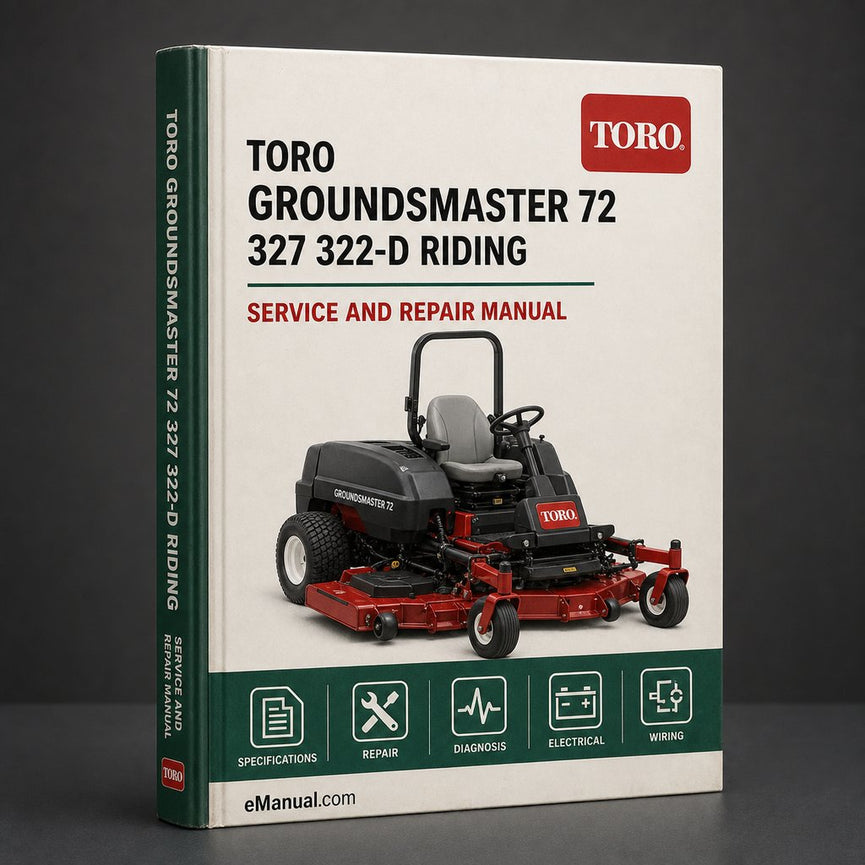 TORO GROUNDSMASTER 72 327 322-D RIDING Mower Repair Manual PDF