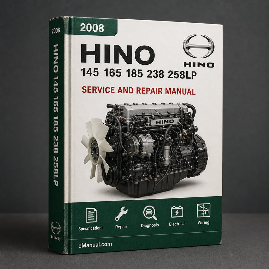 Hino 145 165 185 238 258LP 268 338 Engine & Chassis 2008 Service & Repair Workshop Manual PDF
