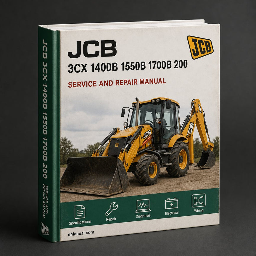 JCB 3CX 1400B 1550B 1700B 200 Series Backhoe Loader Service & Re