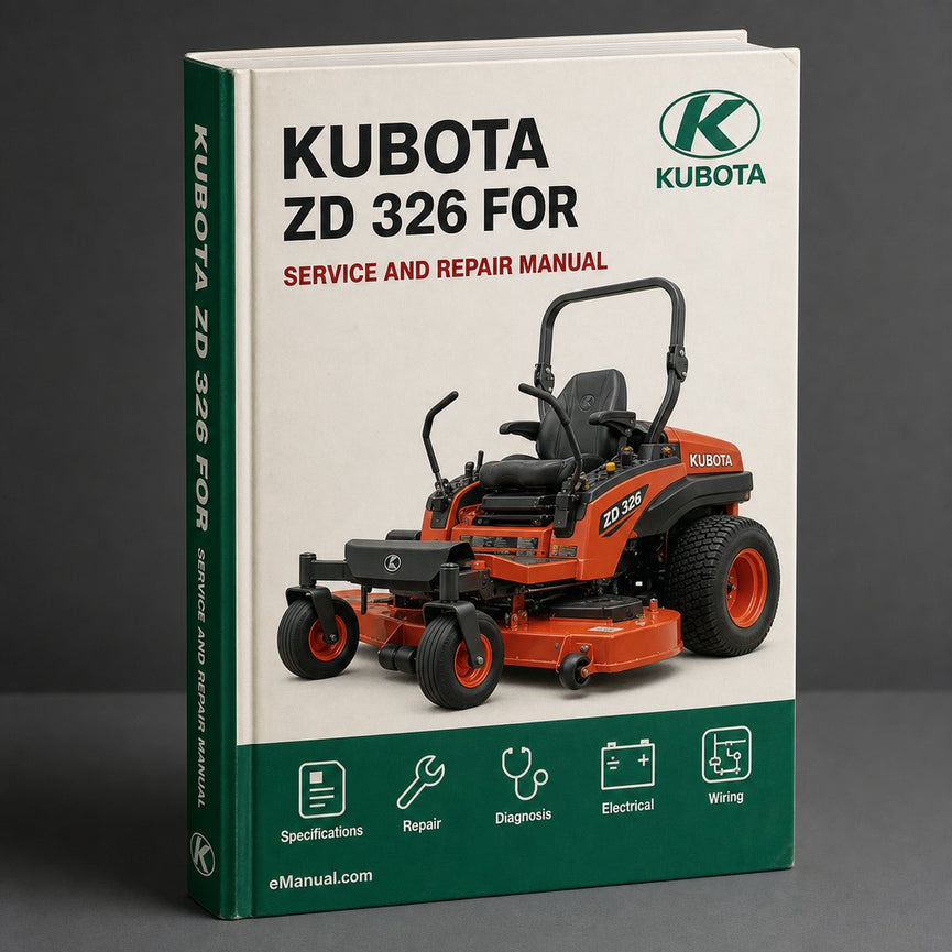 Kubota ZD 326 Workshop Service Manual for Repair PDF