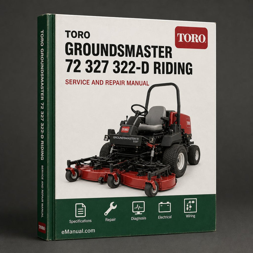 Toro Groundsmaster 72 327 322-D Riding Mower Industrial Service Repair Workshop Manual PDF