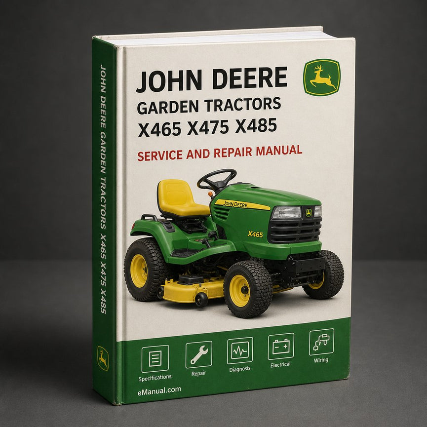 Best JOHN DEERE Garden Tractors X465 X475 X485 X575 and X585 - TM2023 - Technical Service / Repair Manual - PDF