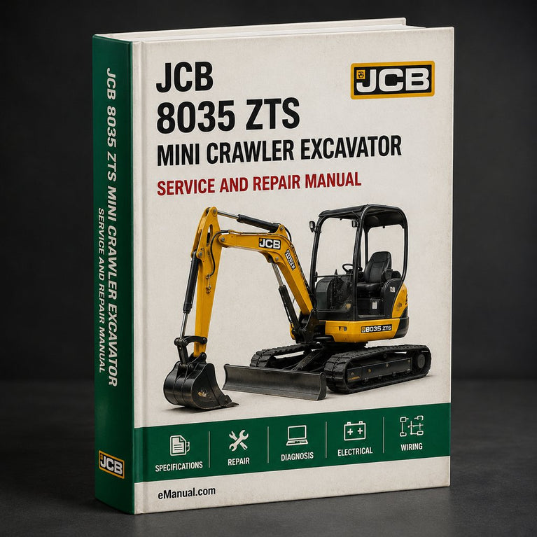 JCB 8035 ZTS MINI Crawler Excavator Parts Catalogue Manual (SN: 01230500-01231499) PDF