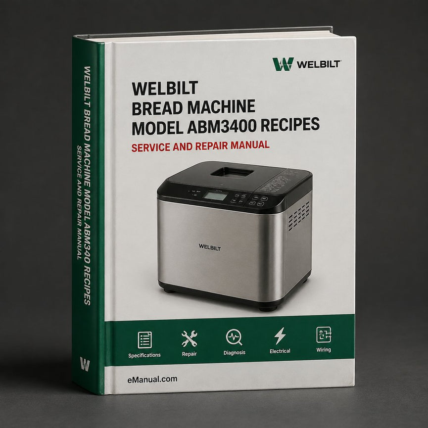 Welbilt Bread Machine Parts Model ABM3400 Instruction Manual Recipes ABM 3400 PDF Download Download