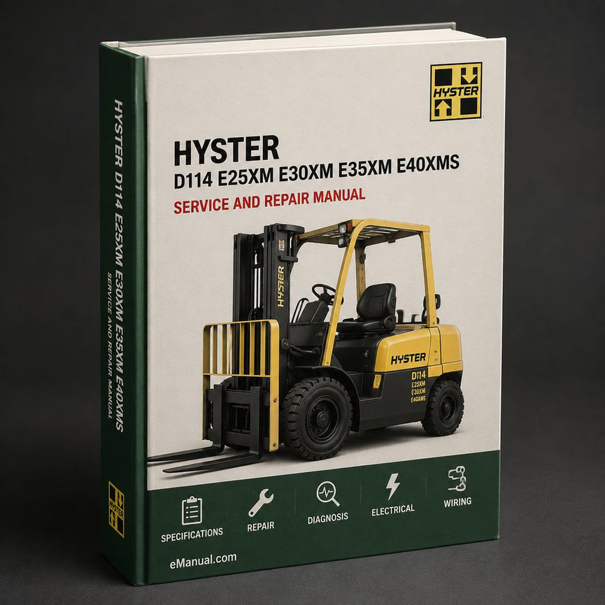 HYSTER D114 (E25XM E30XM E35XM E40XMS) Electric FORKLIFT Service Repair Manual + Parts Manual PDF