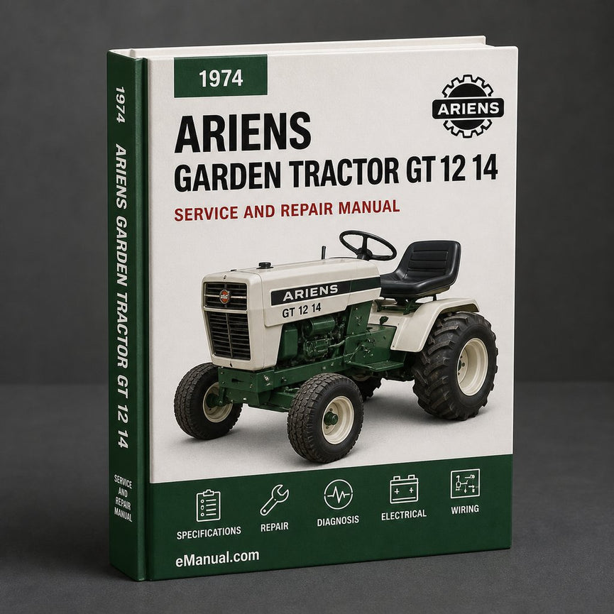 Ariens 1974 1975 Garden Tractor GT 12 14 16 Repair Maintenance Manual Illustrated component List 931 Series PDF