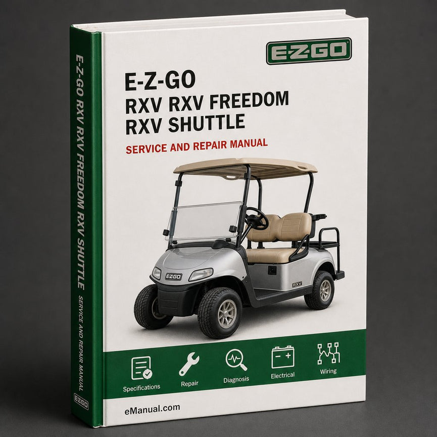 E-Z-GO RXV RXV Freedom RXV Shuttle 2+2 Electric Powered Utility Vehicle Complete Workshop Service Repair Manual 2009 2010 2011 2012 2013 2014 2015 2016 2017 PDF