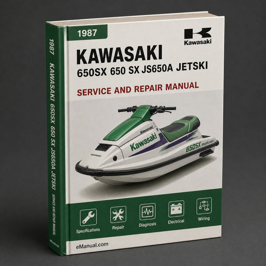 Kawasaki 650SX 650 SX JS650A JetSki Complete Workshop Service Repair Manual 1987 1988 1989 1990 PDF