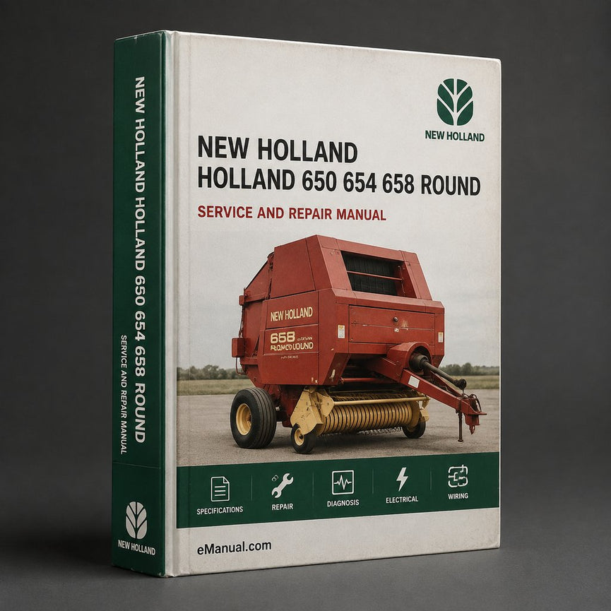New Holland 650 654 658 Round Baler Factory Service Manual PDF