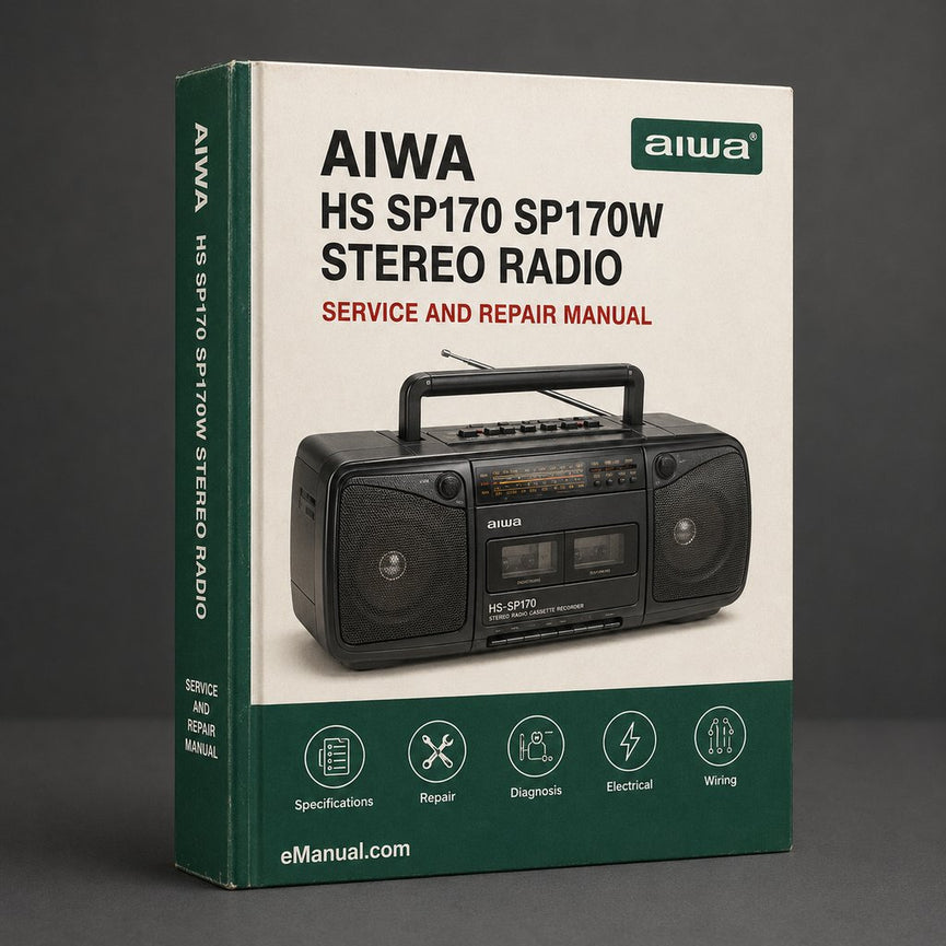 Aiwa HS SP170 / SP170W Stereo Radio Cassette Player Parts Catalog PDF