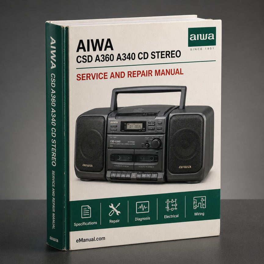 Aiwa CSD A360 / A340 CD Stereo Radio Cassette Recorder Supplement Service Repair Workshop Manual PDF